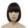 Lydell 8" Straight Short Bob Hair Flat Bangs Cute Central Dot Skin Top Heat Resistant Synthetic Wigs (6 Chestnut Brown)