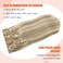 Blonde Clip in Hair Extensions Real Human Hair - 15 inch 70g Ash Blonde Mixed Bleach Blonde Straight 7pcs Double Weft - 100% Remy Human Hair Extensions #18p613 15inches