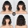 MISSQUEEN Black Mixed Brown Wigs Short Wavy Curly Wig with Bangs Shoulder Length Synthetic Hair Wigs Heat Resistant Fiber Wig for Daily Party (Black Mixed Brown)