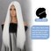 Xinran Long white straight Wig for Women white Middle Part Synthetic Hair Wig Natural Hairline Replacement Daily Use Cosplay