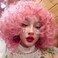 Xinran Pink Curly Afro Wig for Women，70&rsquo;s Kinky Big Curly Wig With Bangs Short Loose Curly Wigs，Natural Looking for Daily Cosplay 14 inch
