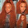 Ginger Wig Human Hair 13&times;4 Lace Front Wigs Human Hair 28 Inch Deep Wave Wigs Human Hair For Black Women 360 Lace Front Wigs Human Hair with Hairline 180 Density Curly Glueless Colored Wigs 350#