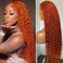 Ginger Wig Human Hair 13&times;4 Lace Front Wigs Human Hair 28 Inch Deep Wave Wigs Human Hair For Black Women 360 Lace Front Wigs Human Hair with Hairline 180 Density Curly Glueless Colored Wigs 350#