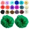 2pcs Messy Bun Hair Piece Scrunchie Hair Bun Hair Pieces for Women Girls Elastic Rubber Band Curly Wavy Synthetic Hair Bun Scrunchies Ponytail Extensions (Green)