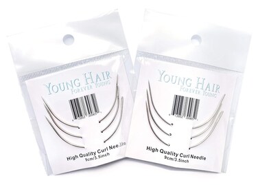 90mm C Shape Curved Hand Sewing Weaving Curl Needles for Human Hair Extension Sew-in(9cm, 6pcs/lot)