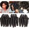 Molefi Brazilian Funmi Hair 3 Bundles Spiral Curl Human Hair Short Curly Weave 9A Unprocessed Brazilian Human Hair Extensions 100g/pc Full Head Natural Color (10" 10" 10")