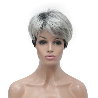 Lydell Women's Short Synthetic Hair Wigs Gray wigs