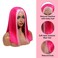 Wiginway 14" Ombre Hot Pink Wig Bob Lace Front Synthetic Wigs With Natural Hairline Heat Resistant Short Wigs For Women Drag Queen&acirc;&euro;&brvbar;