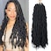 Violet 18 Inch New Faux Locs Crochet Hair Soft Locs Crochet Hair Natural Faux Braids Pre-looped Synthetic Afro Roots Braid For Black Women (18Inch, 6Packs, 1B)