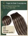 Ugeat Brown Highlights Tape in Hair Extensions Human Hair Remy Seamless Hair Extensions Real Human Hair Balayage Dark Brown Mix Ash Brown Ombre Invisible Hair Tape in Extensions 16 inch 20Pcs 50G