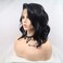 xiweiya Wigs Black Curly Bob Wig Synthetic Lace Front Wig with Heat Resistant Fiber for Women Everyday Wavy Wig 14 Inches