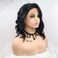 xiweiya Wigs Black Curly Bob Wig Synthetic Lace Front Wig with Heat Resistant Fiber for Women Everyday Wavy Wig 14 Inches
