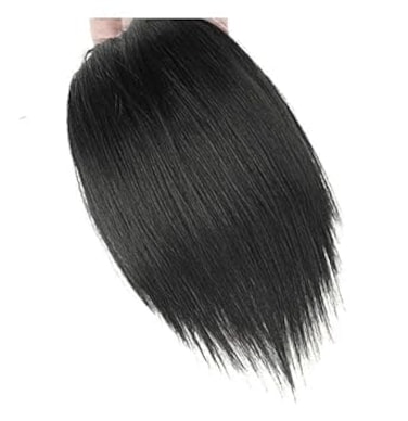 Black Piece Short Fake Fringe Hair Lining for Thinning Hair Adding Hair Volume,Invisible Human Hair Toppers For Women Seamless Clip In Hair Extension Hair,Hair Extensions Wigs and Accessories（25cm）