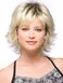 Umeet Heat Resistant Synthetic Wigs for Daily Use Short Curly Wavy Ombre Blonde With Black Roots Wig With Bangs Wigs for Women