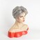 Umeet Short Fluffy Curly Wavy Hair Natural Grey Synthetic Wigs With Bangs for Women With Wig Cap