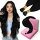 YoungSee I Tip Hair Extensions Black Human Hair I Tip Extensions Jet Black 24Inch 50g I Tips Hair Extensions Real Human Hair Black Women Long Hair Extensions Tip Hair Extensions Professional 50s