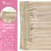 YoungSee Wire Hair Extensions Real Human Hair Highlight Fish Line Hair Extensions Blonde Highlights Bleach Blonde with Strawberry Highlights Thickness for Women 80G 16In
