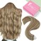 YoungSee Microlink Hair Extensions Brown Microloop Hair Extensions Human Hair Highlight Brown with Blonde Micro Ring Hair Extensions Human Hair 20In Invisible Bead Extensions Human Hair 50s 50g
