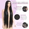 40 Inch Synthetic Lace Front Wig13&times;5&times;1 Pre-Plucked Long Straight Lace Front Wigs Synthetic Hair,Heat-Resistant HD Glueless Wigs 100 cm with 180% Density For Woman (Black)