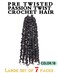 10 Inches 7 Packs Pre Looped Pretwisted Passion Twist Crochet Hair for Black Women and Kids-Natural Black,Soft Hair Extensions Braided by Synthetic Spring Kinky Twist Bohemian Curl(10"-7 Packs,1B)