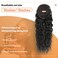 100% Human Hair Curly Drawstring Ponytail extension Water Wave, 18 inch1B Natural Black Color, Afro Ponytail Brazilian Kinky Real Hair Ponytail Extensions For Black Women