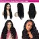 22 Inch 13x4 Loose Deep Wave Lace Front Wigs Human Hair Brazilian Virgin Human Hair Wigs for Black Women Natural Hairline 180 Density Transparent Lace Frontal Human Hair Wig