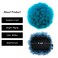 Yinmei Baibian Ombre Blue Afro Puff Drawstring Ponytail Short Ponytail High Puff Bun Hair Piece Kinky Curly Clip in on Updo Hair Extensions for Black Women(1B/Blue#)