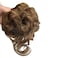 100% Human Messy Hair Bun with Fringe Tail Tousled Updo Scrunchies Hair Pieces Ponytail Hair Extension Curly Wavy Chignon Hairpieces for Women Girls (Light Brown)