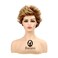 Baruisi Short Fluffy Brown Wigs for Women Natural Looking Synthetic Curly Hair Wig with Bangs