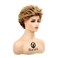 Baruisi Short Fluffy Brown Wigs for Women Natural Looking Synthetic Curly Hair Wig with Bangs