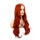 Baruisi Orange Wigs for Women Long Curly Wavy Synthetic Hair Wig Natural Middle Parting Heat Resistant Costume Cosplay Wig