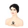 Baruisi Black Short Nuna Wigs Pixie Wigs for Women Synthetic Finger Wave Curly Hair Wig