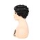Baruisi Black Short Nuna Wigs Pixie Wigs for Women Synthetic Finger Wave Curly Hair Wig