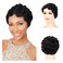 Baruisi Black Short Nuna Wigs Pixie Wigs for Women Synthetic Finger Wave Curly Hair Wig