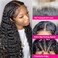 Lace Frontal Wigs Human Hair Water Wave Wig HD Transparent Lace Front Wigs Human Hair Wet and Wavy Virgin Hair Wigs Pre Plucked Hairline with Baby Hair Deep Wave Human Hair Wigs for Women 20