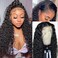 Lace Frontal Wigs Human Hair Water Wave Wig HD Transparent Lace Front Wigs Human Hair Wet and Wavy Virgin Hair Wigs Pre Plucked Hairline with Baby Hair Deep Wave Human Hair Wigs for Women 20