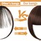 Bangs Hair Clip Extensions French Bangs Natural Thick Curved Fringe with Long Temples Clip-in Straight Hairpiece for Women(French bangs,medium brown)