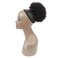 100% Human Hair Afro Puff Drawstring Ponytail Short Curly Afro Bun Hair Extension Natural Black 1B# Hairpiece with Two Clips for Black Women