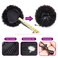 100% Human Hair Afro Puff Drawstring Ponytail Short Curly Afro Bun Hair Extension Natural Black 1B# Hairpiece with Two Clips for Black Women