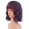 Purple Wavy Wigs for Women Short Bob Wavy Synthetic Wig with Full Bangs Shoulder Length Women Wig for Daily Party Cospaly Use