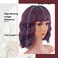 Purple Wavy Wigs for Women Short Bob Wavy Synthetic Wig with Full Bangs Shoulder Length Women Wig for Daily Party Cospaly Use