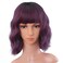 Purple Wavy Wigs for Women Short Bob Wavy Synthetic Wig with Full Bangs Shoulder Length Women Wig for Daily Party Cospaly Use