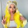 Yellow Synthetic Lace Front Wig 613 Blonde Mint Yellow Lace Wig for Women Long Straight Ombre Colorful Wig Natural Hairline Realistic Gluelesss Hair Replacement Wigs Lacefront Cosplay Daily 24 Inch