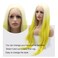 Yellow Synthetic Lace Front Wig 613 Blonde Mint Yellow Lace Wig for Women Long Straight Ombre Colorful Wig Natural Hairline Realistic Gluelesss Hair Replacement Wigs Lacefront Cosplay Daily 24 Inch