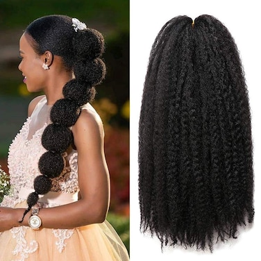 1 Pack 18 Inch Marley Braiding Hair Twists Marley Twist Braids Hair Long Afro Kinky Marley Hair for Butterfly Locs Crochet Hair(1B#)