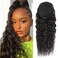 Corn Wave Ponytail Human Hair Clip in Corn Wave Ponytail Extensions, 10A Black Drawstring Ponytail Extension Human Hair for Women, 3C Curly Wavy Ponytail Clip in Hairpiece 16 Inch