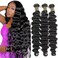 QTHAIR 14A Peruvian Loose Deep Curly Wave 3 Bundles (20" 22" 24",300g)100% Unprocessed Peruvian Virgin Hair Human Hair Bundles