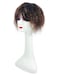 Human Hair Crown Piece Curly Clip in Topper Silk Base Hair Whorl Design 12x12cm,25cm, Brown