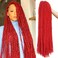 Passion Twist Hair 30 Inch 7 Packs Water Wave Crochet Hair Briads Pre-looped Bright Red Color Braiding Hair Synthetic Crochet Hair For Black Women(30in, 7pack, red)