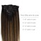 WENNALIFE Clip in Hair Extensions Real Human Hair, 18 Inch 120g 7pcs Dark Brown to Chestnut Brown Balayage Hair Extensions Clip In Human Hair Remy Clip in Hair Extensions Real Human Hair Double Weft